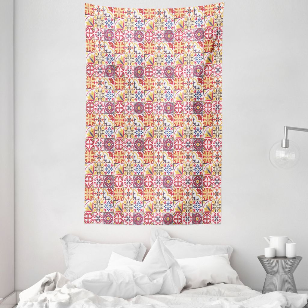 ABAKUHAUS marokkanisch Wandteppich und Tagesdecke, Italienisch Inspired Motiv aus Weiches Mikrofaser Stoff Waschbar ohne Verblassen Digitaldruck, 1...