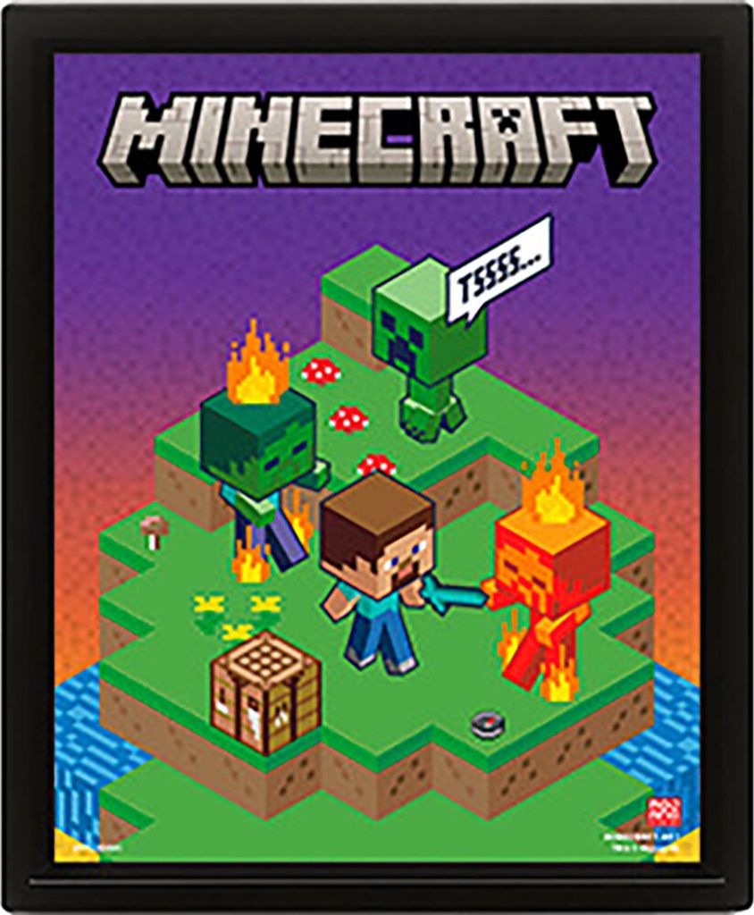 Pyramid Minecraft 3d-switching Terrain Plakat Durchsichtig Durchsichtig One Size