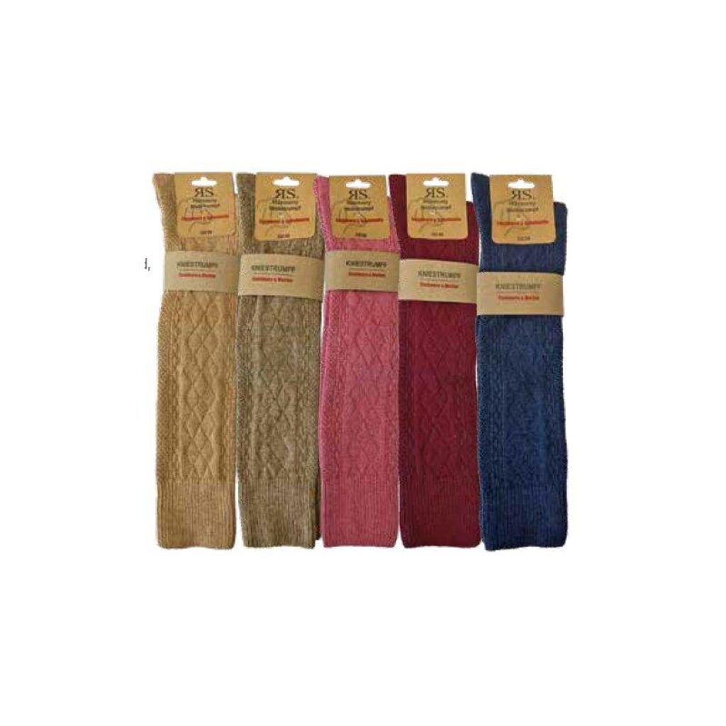 Merino Cashmere Kniestrümpfe Damen warm Rautenmuster Gr. Produktbild 