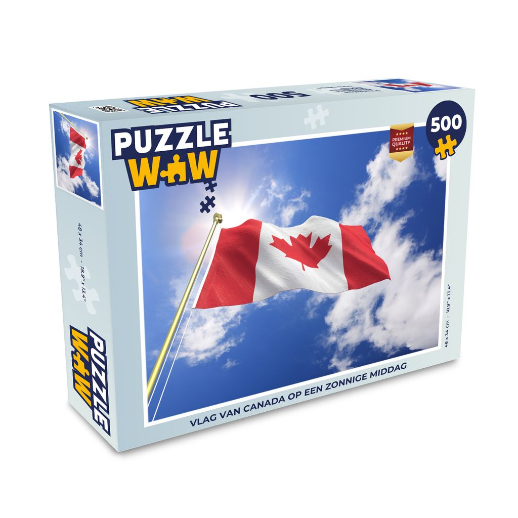 MuchoWow Puzzle 500 Teile Flagge von Kanada an einem sonnigen Nachmittag - 500 Teile - Kinder - Selberbauen - Puzzlespiele