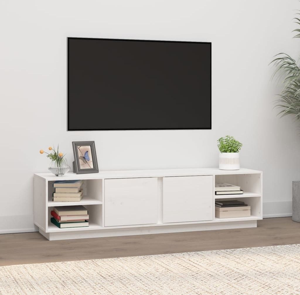 Maison Exclusive - TV-Schrank Weiß 156x40x40 cm Massivholz Kiefer
