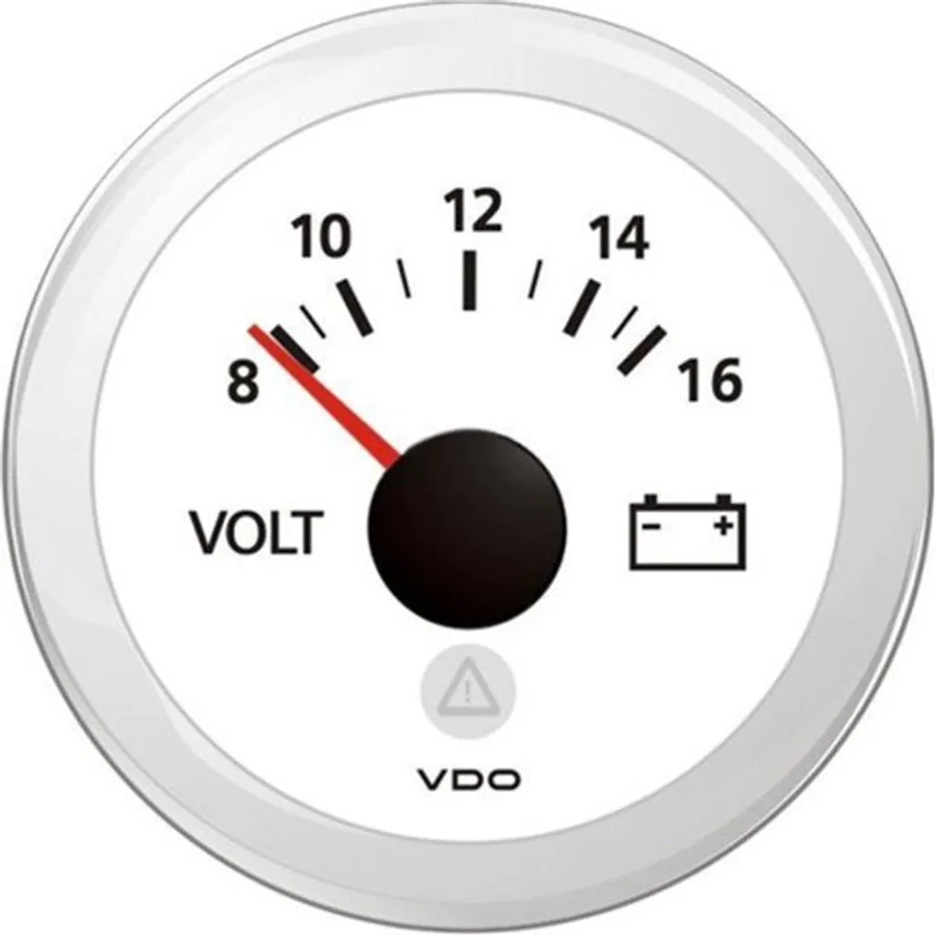 Voltmètre 12V VDO ViewLine blanc : Surveillez votre Batterie en Mer