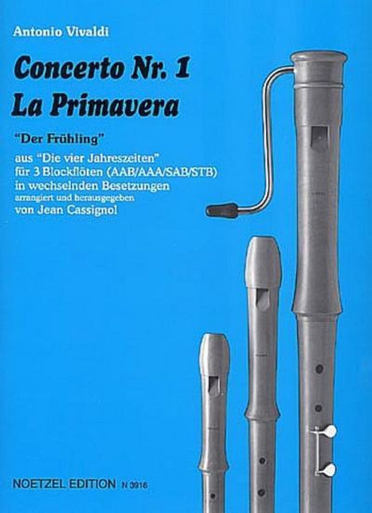 Concerto Nr.1 'Der Frühling' aus Die vier Jahreszeitenfür 3 Blockflöten (AAB, AAA, SAB, STB) in wechselnder Besetzung