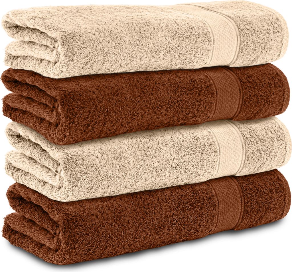 Komfortec 4er Handtücher 50x100 cm Set aus 100% Baumwolle, Produktbild 