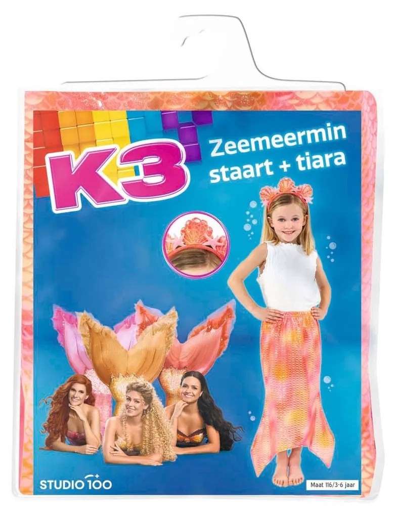 Costume de Carnaval Sirène K3 Taille 116 pour Enfant de 3 à 6 Ans