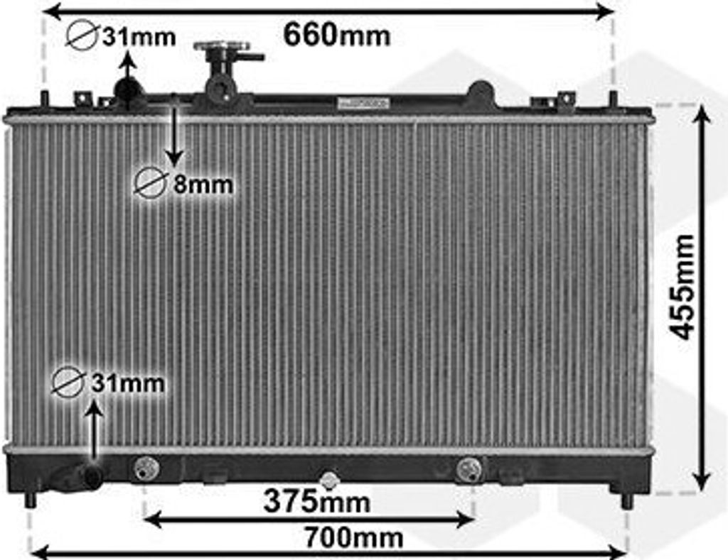 VAN WEZEL 27002228 - OE LF4K 15 200B Kühler, Motorkühlung für 6 (G)