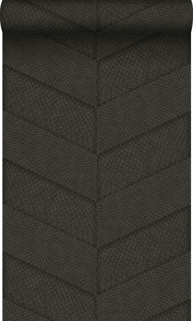 Origin Wallcoverings Tapete Fliesenmuster mit Schlangenhaut-Motiv Dunkelbraun 53 cm x 10.05 m