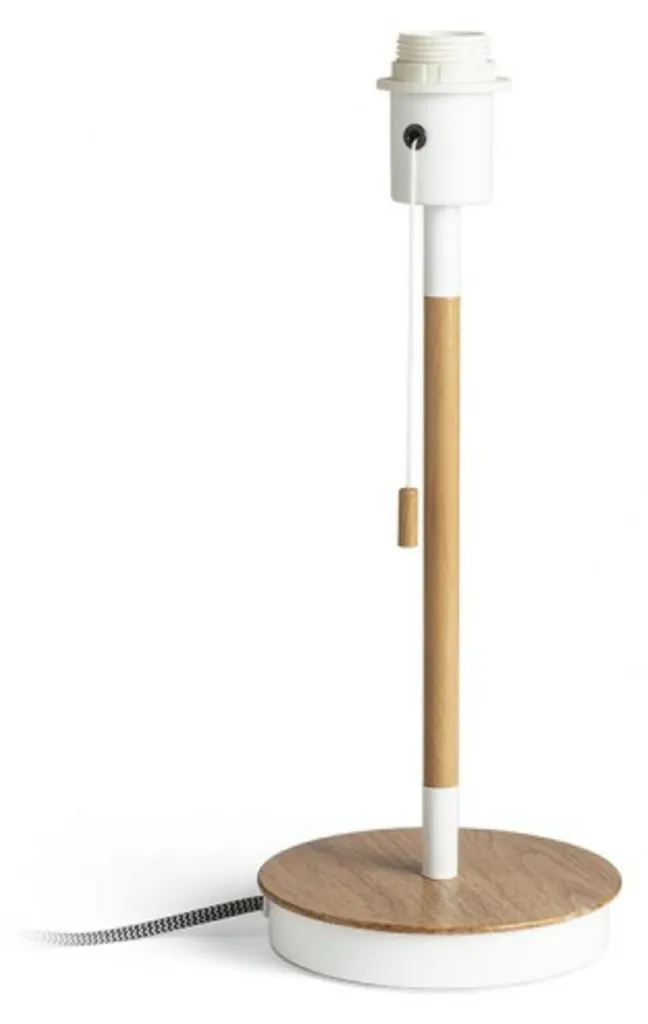 Pied de lampe de table USB en hêtre blanc KEITH pour ampoule E27
