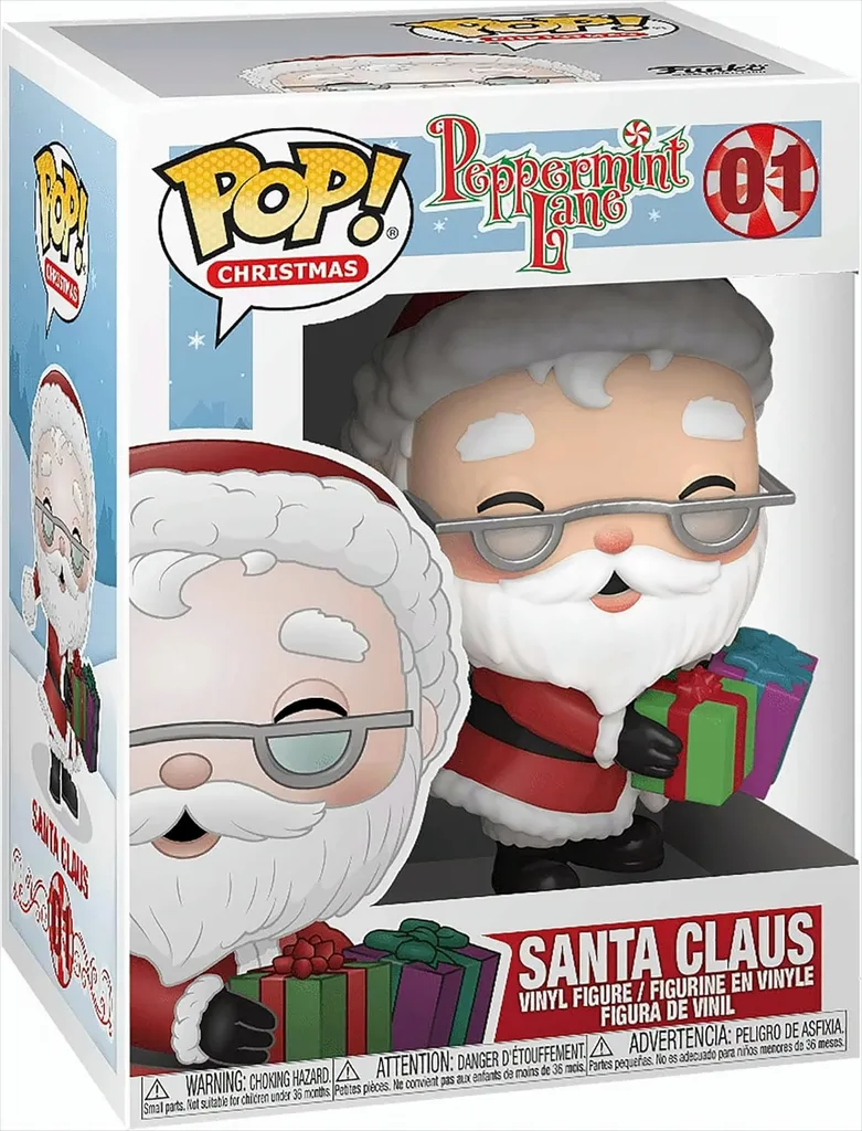 Figurine Funko Pop Père Noël Peppermint Lane 01 Statuette Déco de Noël