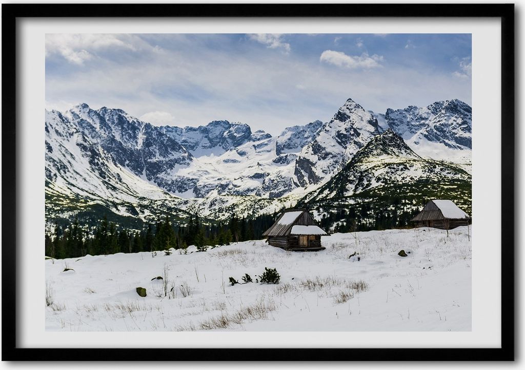 Bild - Bilder - Bilderrahmen - 70 cm x 50 cm - MDF-Rahmen, Wandkunst Hale Tatry