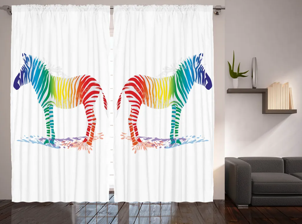 Rideau à Fronces Multicolore Arc-en-Ciel en Tissu Durable 280x225cm