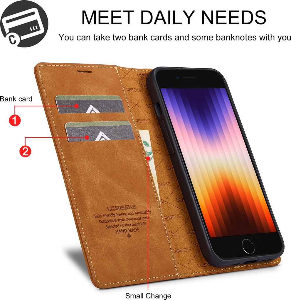 iPhone 16e Hlle Leder Braun
