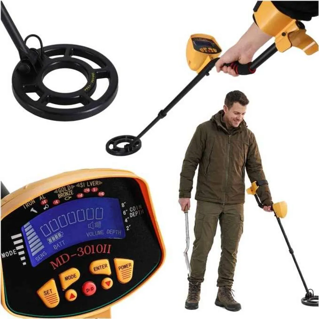 Détecteur de métaux pour Plage et Jardin MD3010 avec Écran de Contrôle