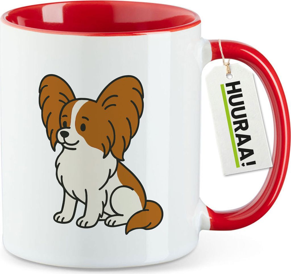 Huuraa Kaffeetasse Papillon Comic Papi 330ml Rot Keramik Kaffeebecher Geschenkidee