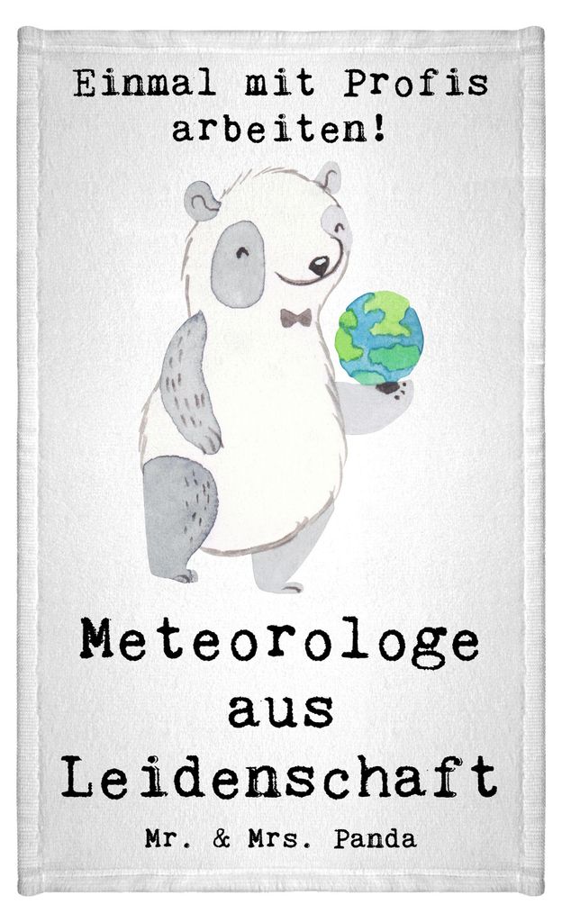 Mr. & Mrs. Panda Handtuch Meteorologe Leidenschaft - Weiß - Geschenk, Frotteetuch, Gäste-WC, Gästehandtuch Baumwolle, Gästetuch