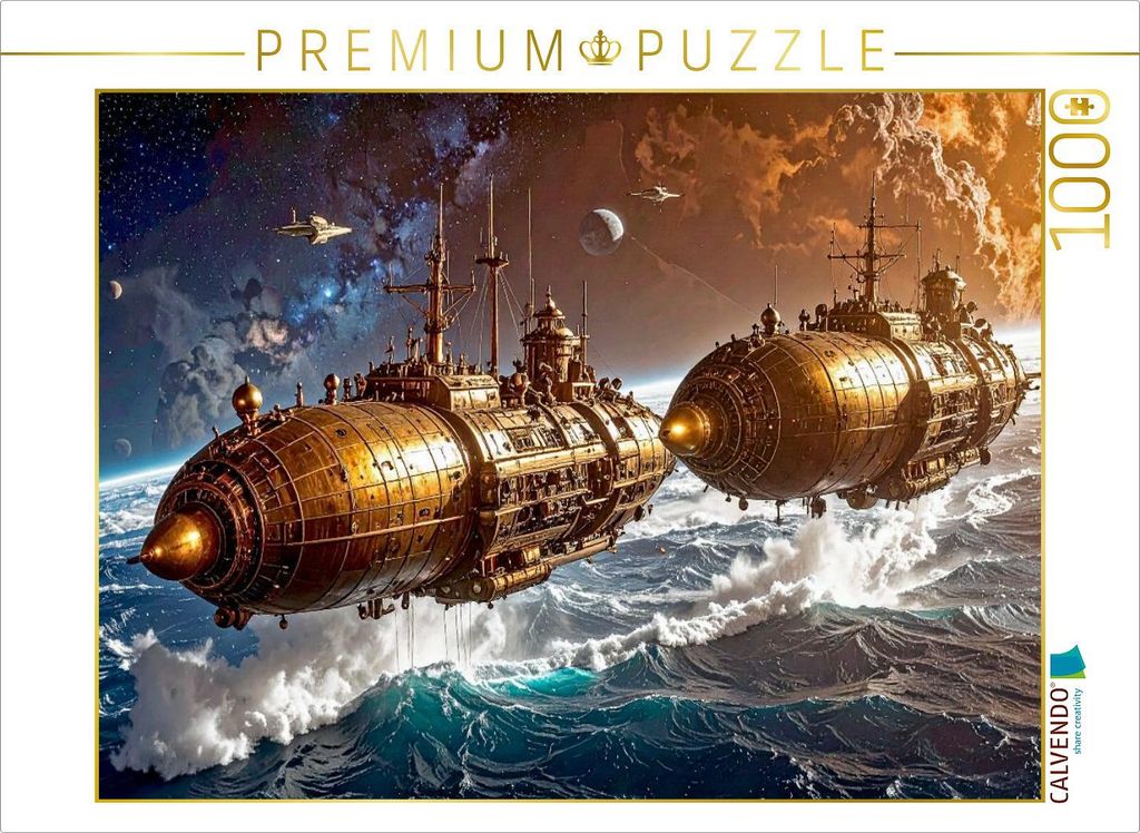 CALVENDO Puzzle Testflug der Zwillingsschiffe Steamcraft IV und Steamcraft V unter atmosphärischen Bedingungen | 1000 Teile Lege-Größe 64x48cm F...