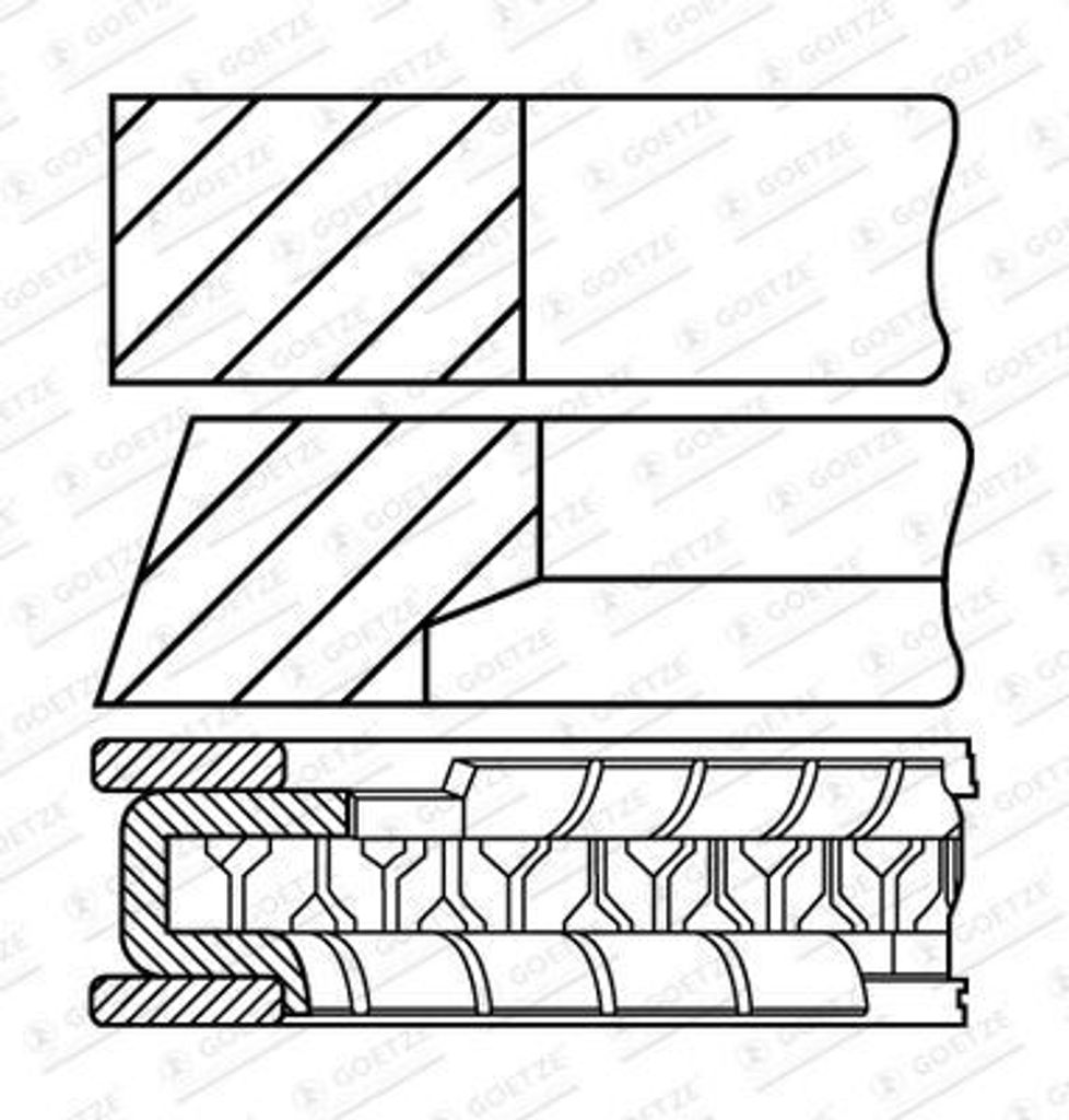 GOETZE ENGINE 08-780700-10 Kolbenringsatz Kolbenringe für Produktbild 