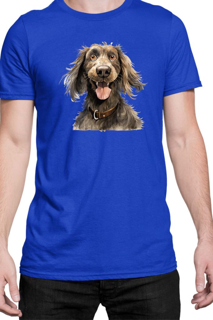 Herren T-Shirt Funny Dogs Breeds Cocker Spaniel Dog Breed, Man 3XL / Blau