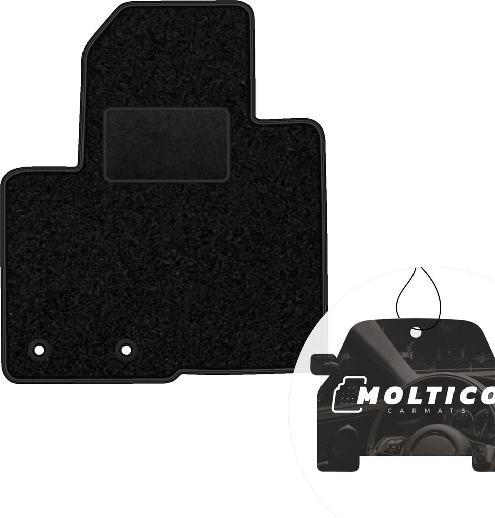 moto-MOLTICO Fahrer Fußmatte Auto Velours Fahrerseite Autoteppiche Schwarz Fahrermatte 1-teilig passend für Hyundai Santa Fe III 2012-2018