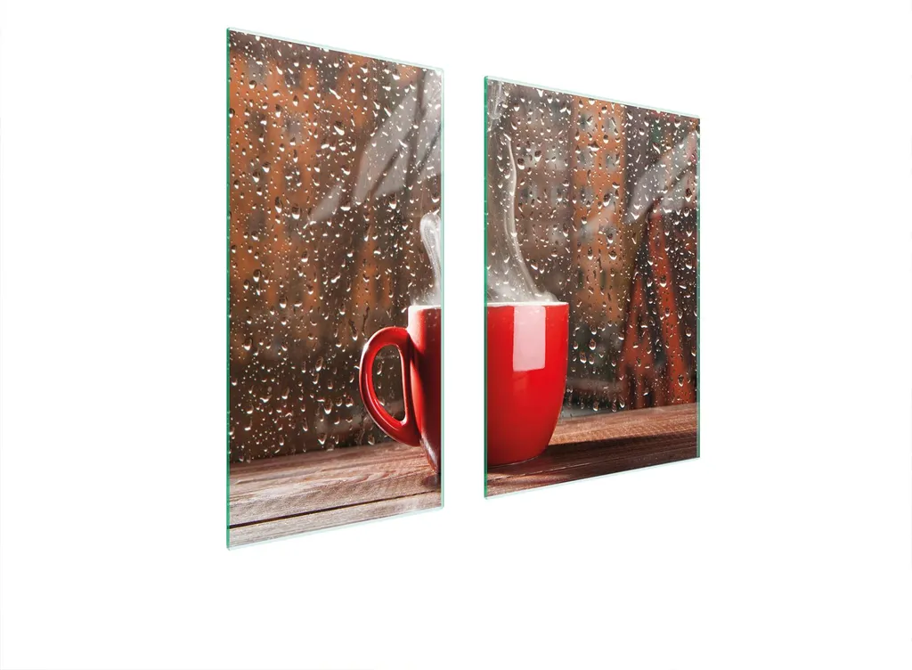 Tagliere in vetro 75x52 coprifornelli ceramica 2pz Caffè Rosso cucina