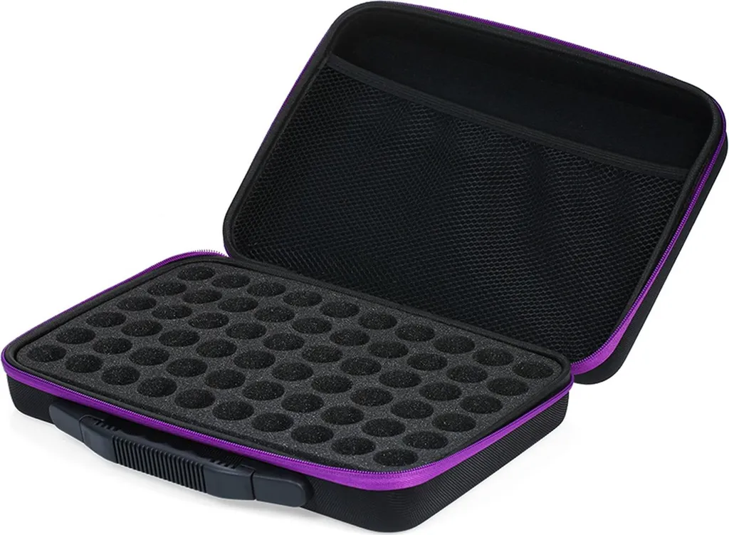 Boîte de Rangement Huiles Essentielles en Mousse EVA pour 60 Bouteilles