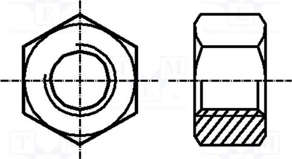 100x Sechskant BN: 131 1091573 n M3 0,5 Beschichtung: Zink 5,5mm