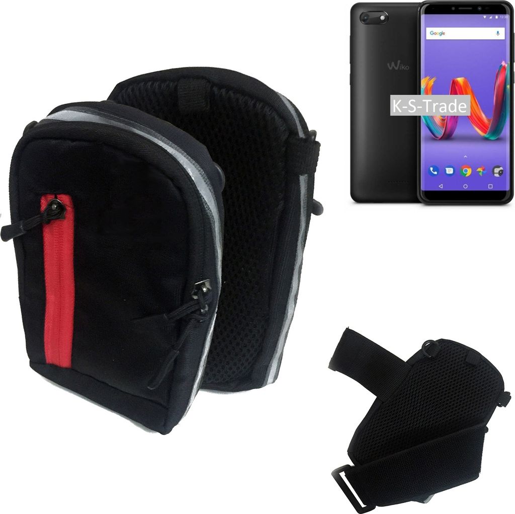 K-S-Trade Outdoor Gürteltasche Holster Umhängetasche kompatibel mit Wiko Harry 2 schwarz Handy Tasche Case travelbag Schutz Hülle Handy Hülle