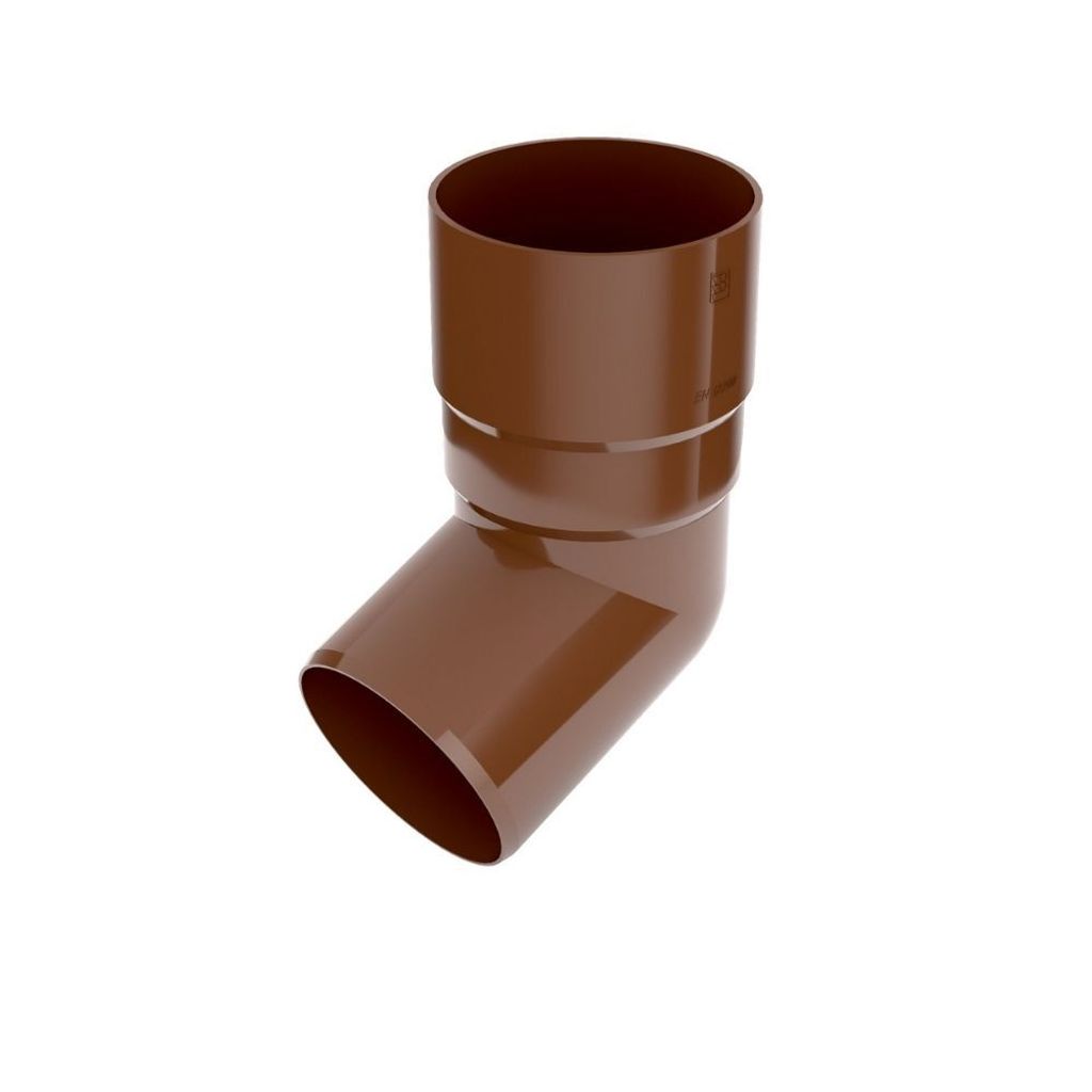 Dachrinnensystem-Teil Bogen 67,5° für System 63, aus PVC, braun, mit Rastverbindung