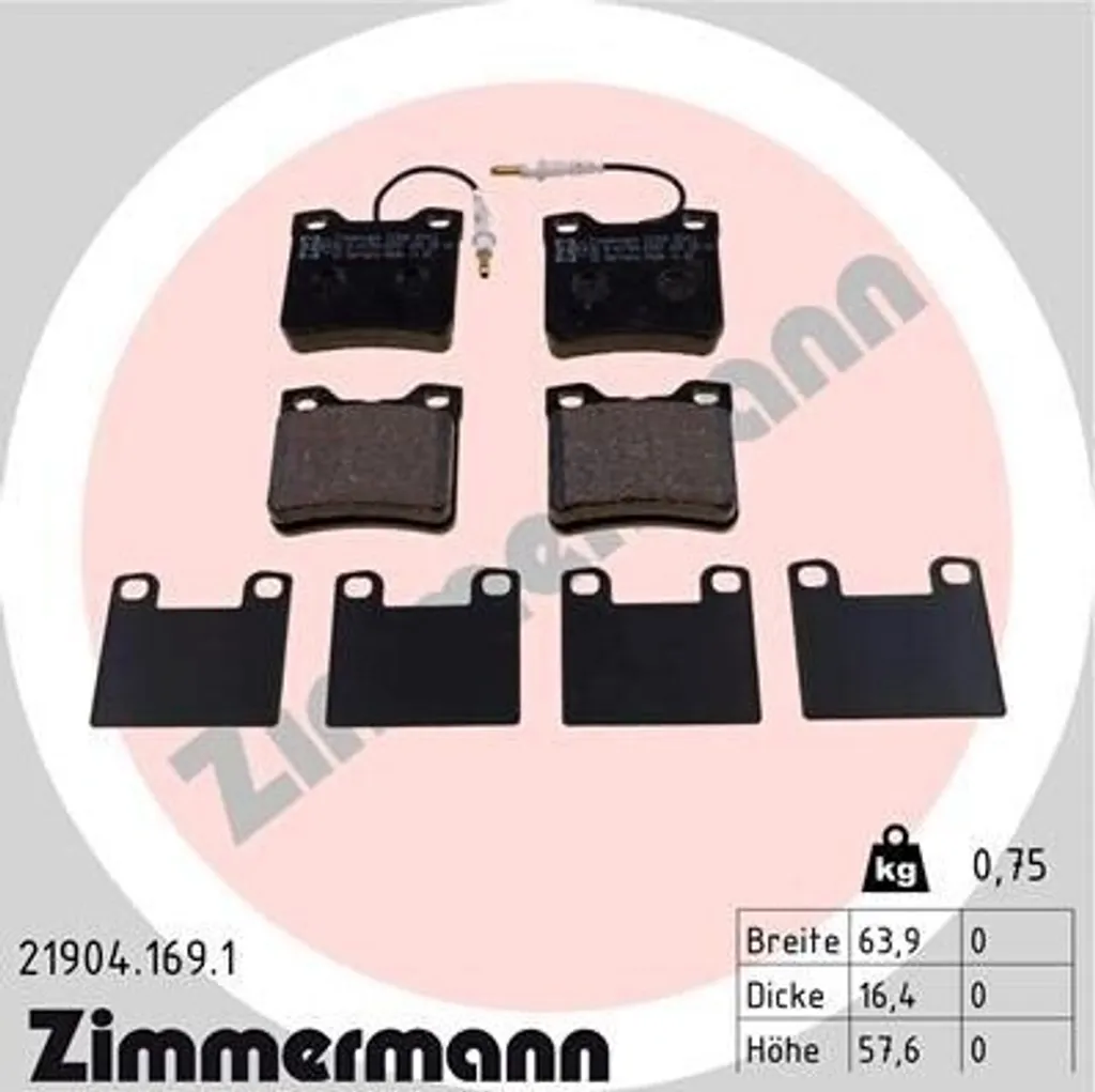 Zimmermann 21904.169.1 Plaquettes de Frein pour Mercedes Vito et Classe V