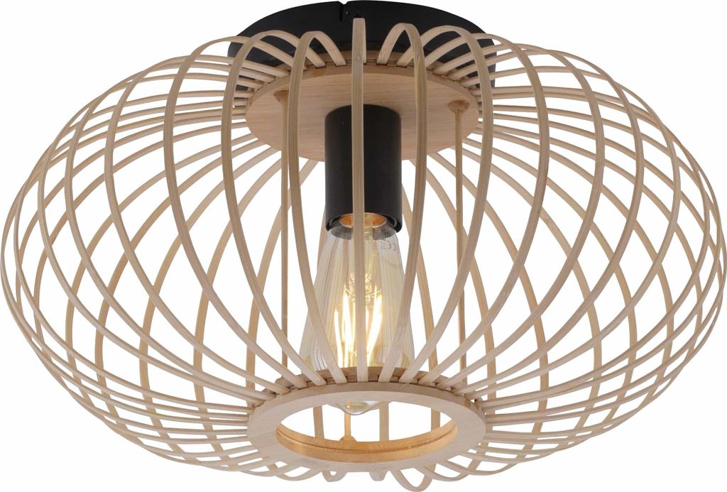 JUST LIGHT Deckenleuchte 11410-79 Holz-natur, für 1 x E27, max. 40W