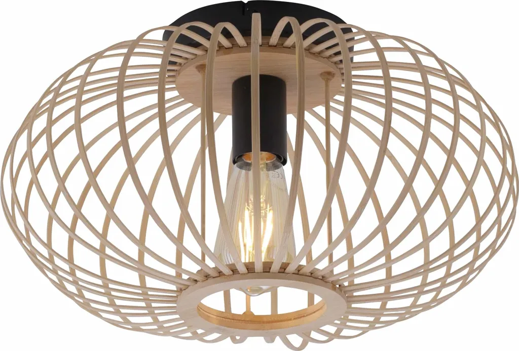 Plafonnier en bois naturel H 23 cm au design scandinave épuré