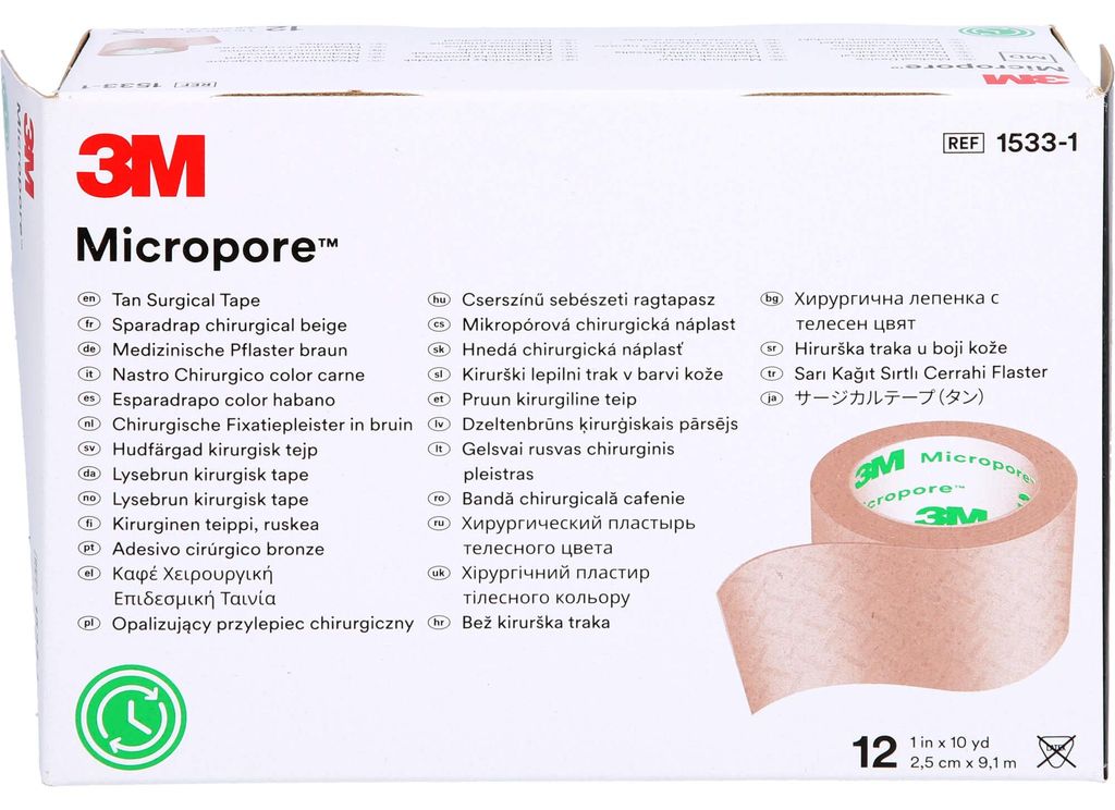 Cerotto in tessuto non tessuto microporoso 2,5cmx9,1m pelle Immagine del prodotto 