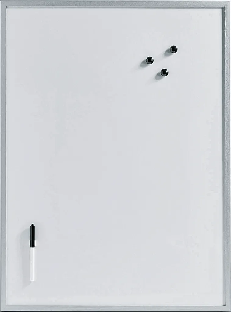 Zeller Present Tableau Magnétique en Tôle Fine avec Aimants 60x80cm Gris