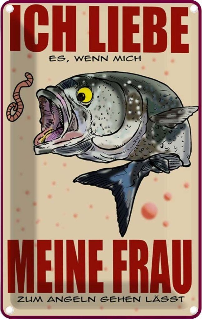 vianmo Blechschild 30x20 cm wenn Frau mich Angeln lässt Männer Frauen Spruch Zitat