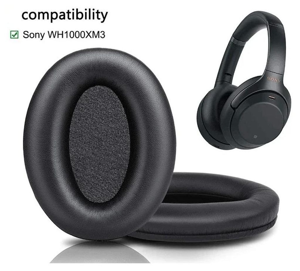 Ersatz Ohrpolster für Kopfhörer Sony WH1000XM3 Schwarz   1 Produktbild 