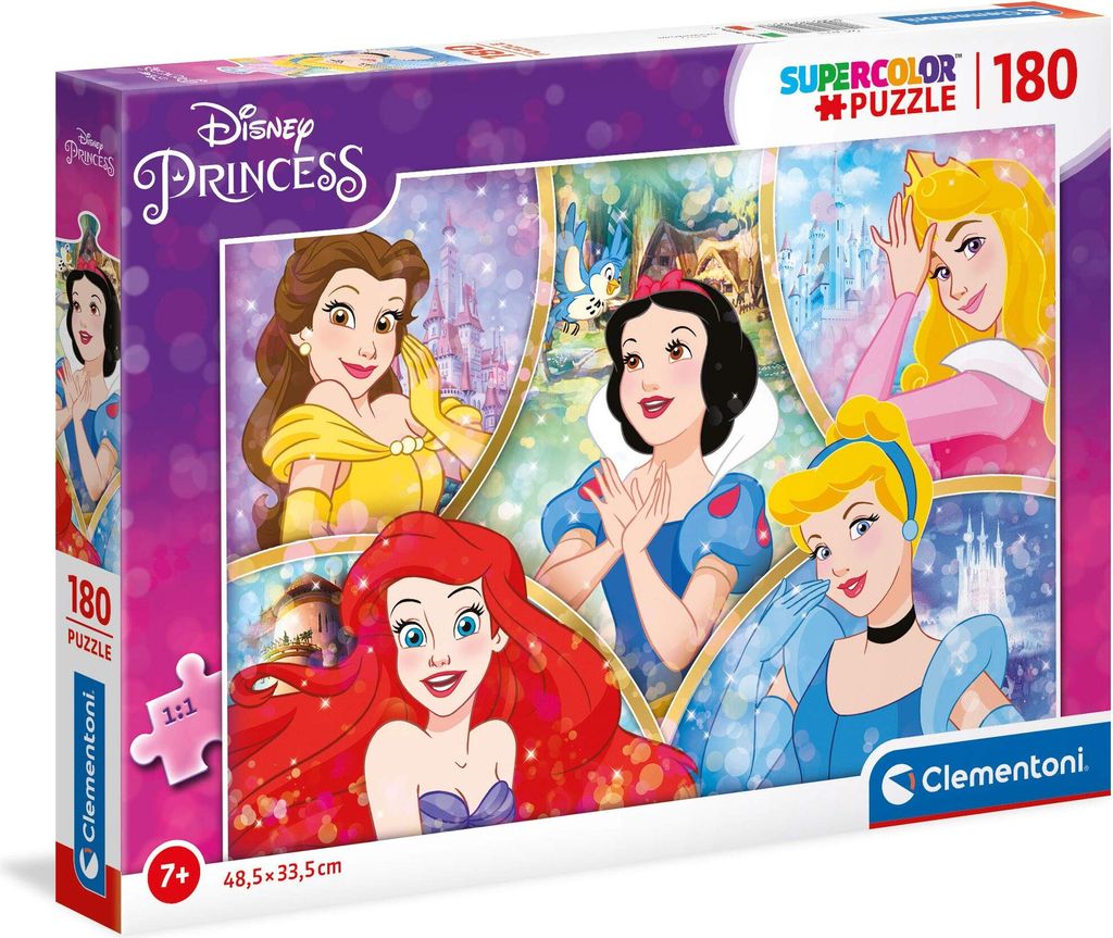 Clementoni - Ukadanka Disney Princess 180 el. Puzzle Premium dla Dzieci