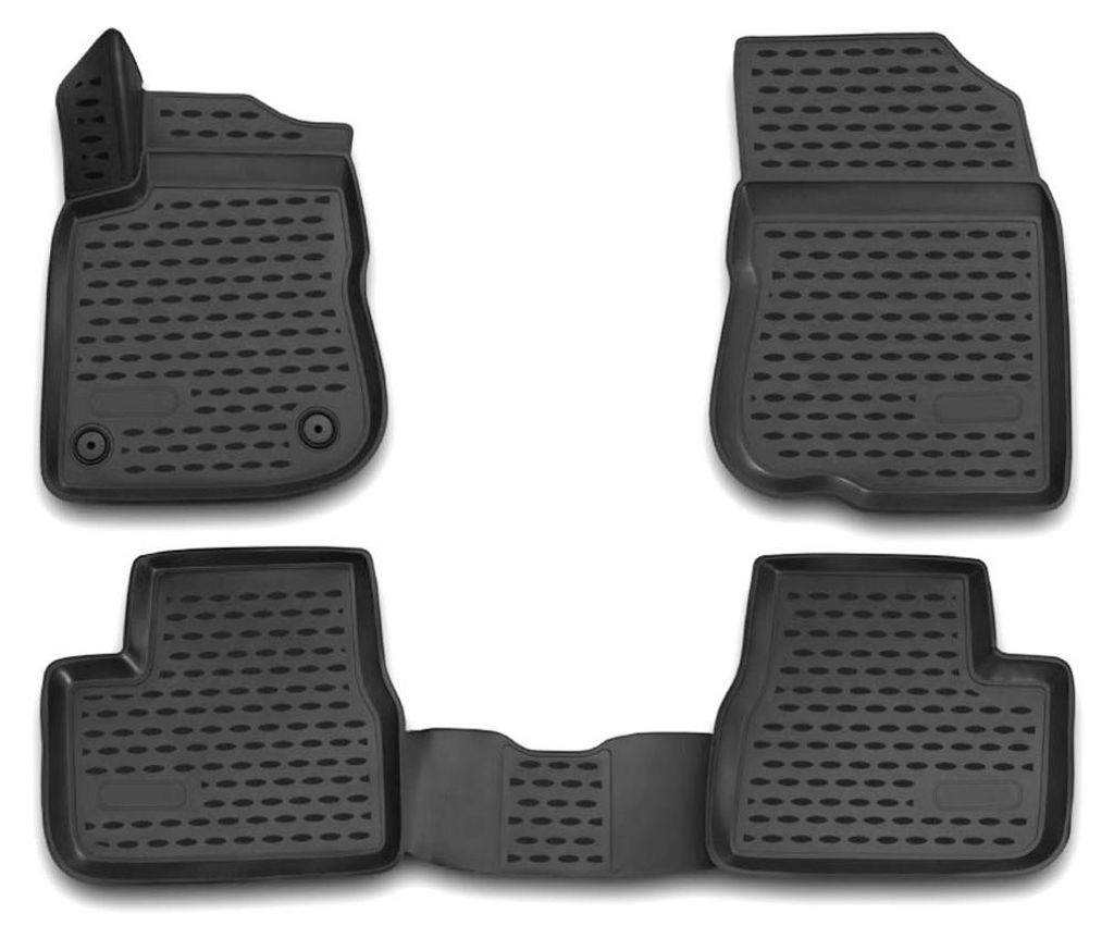 2014-2019 Peugeot 2008 Tapis de sol TPE noir 4 pièces Image du produit 