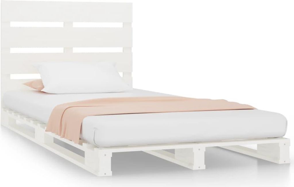 vidaXL Massivholzbett Weiß 90x190 cm Kiefer