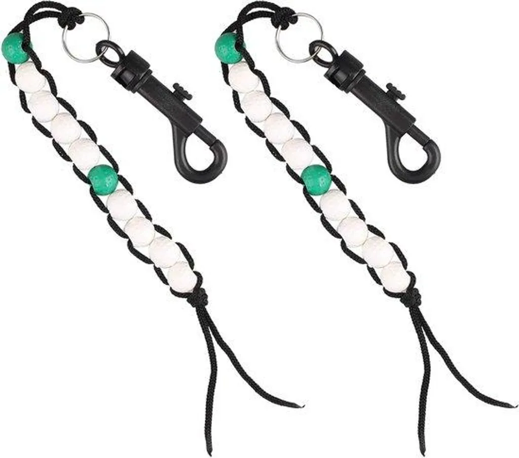 Porte-marqueur de golf en cuir argenté avec clip de fixation - 2 pièces