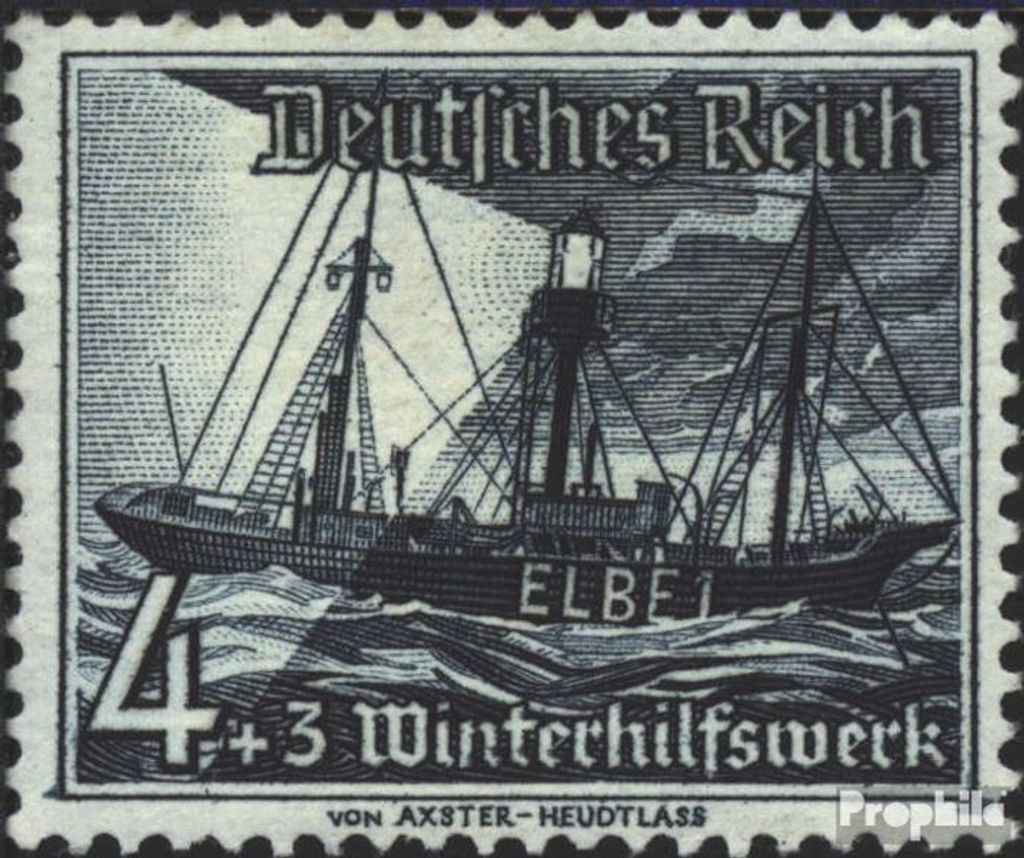 Briefmarken Deutsches Reich 1937 Mi 652 mit Falz Winterhilfswerk: Schiffe