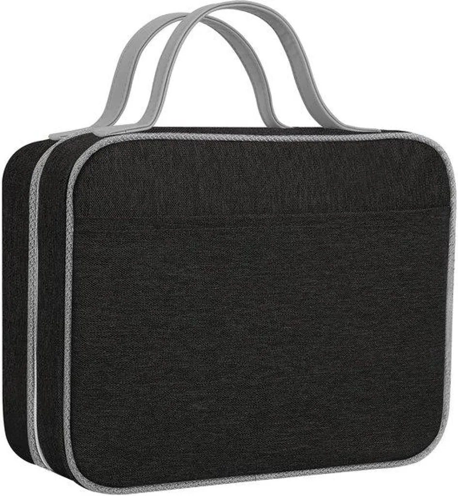 Trousse de toilette de voyage pliable double fermeture - Format XL Noir