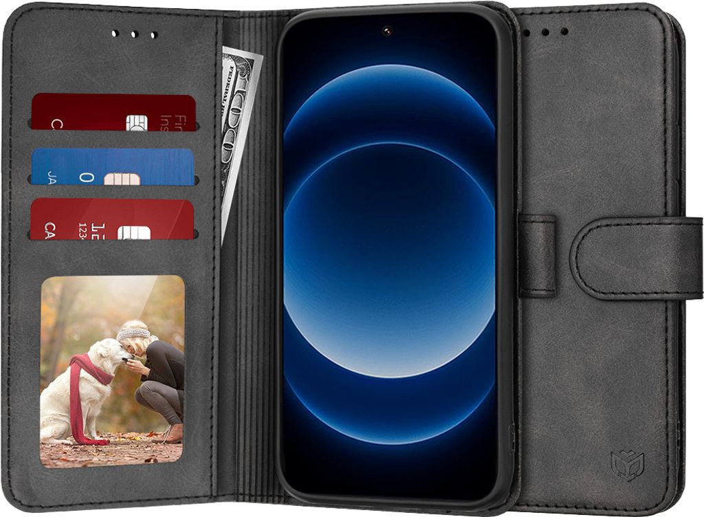 Techsuit Diary Book Wallet Klapphülle für Xiaomi 14 Ultra - Schwarz