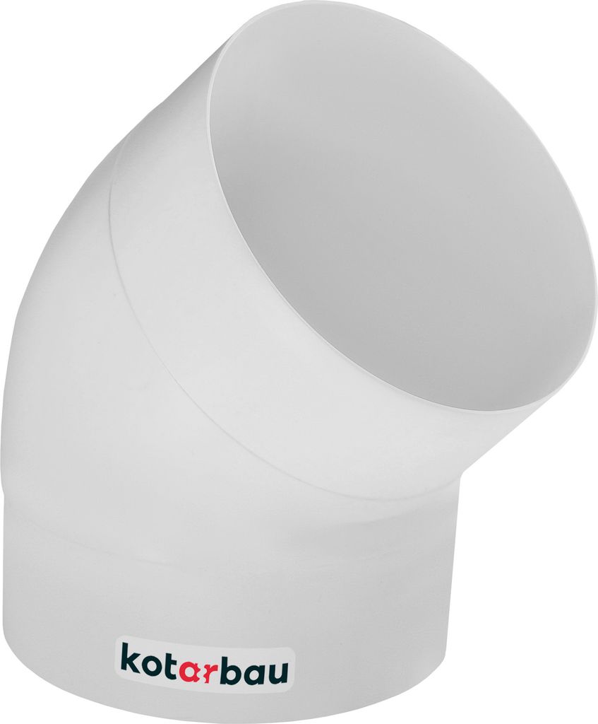 KOTARBAU Bogen 45° Lüftungsrohr Ø 100 mm mm Abluft-Rohr Kunststoff Weiß