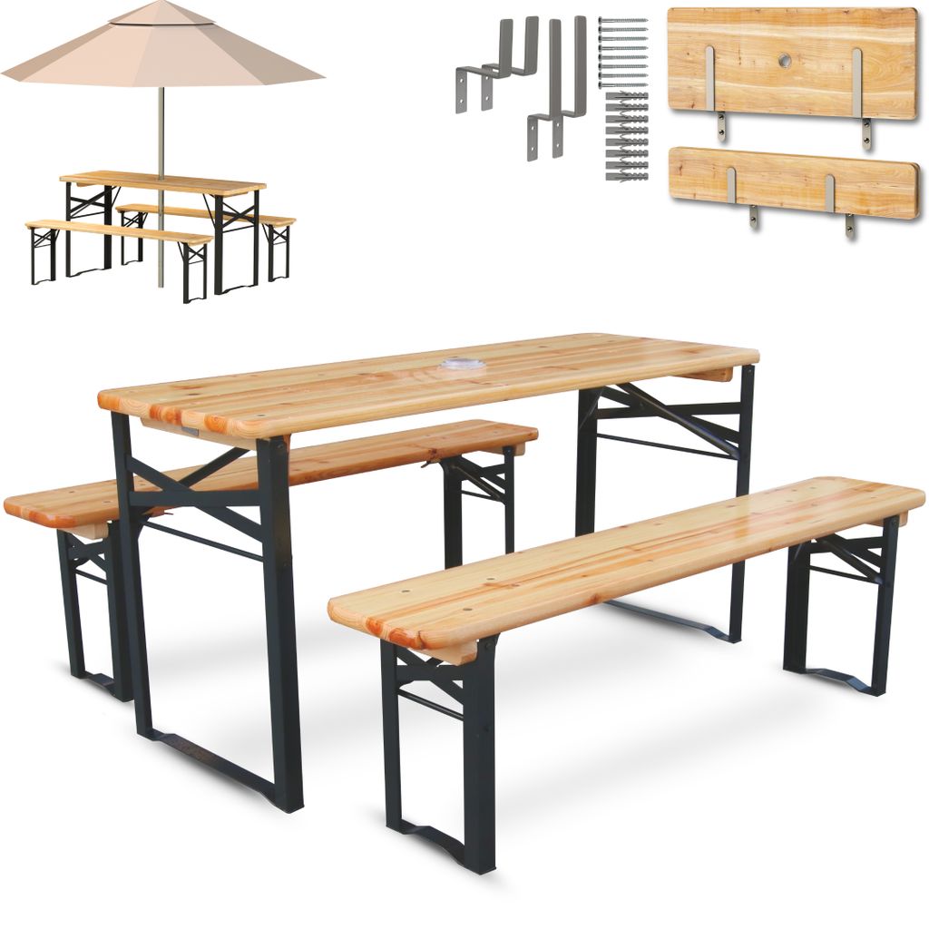 holz4home® Bierzeltgarnitur für Kinder 3-teilig aus Holz I Produktbild