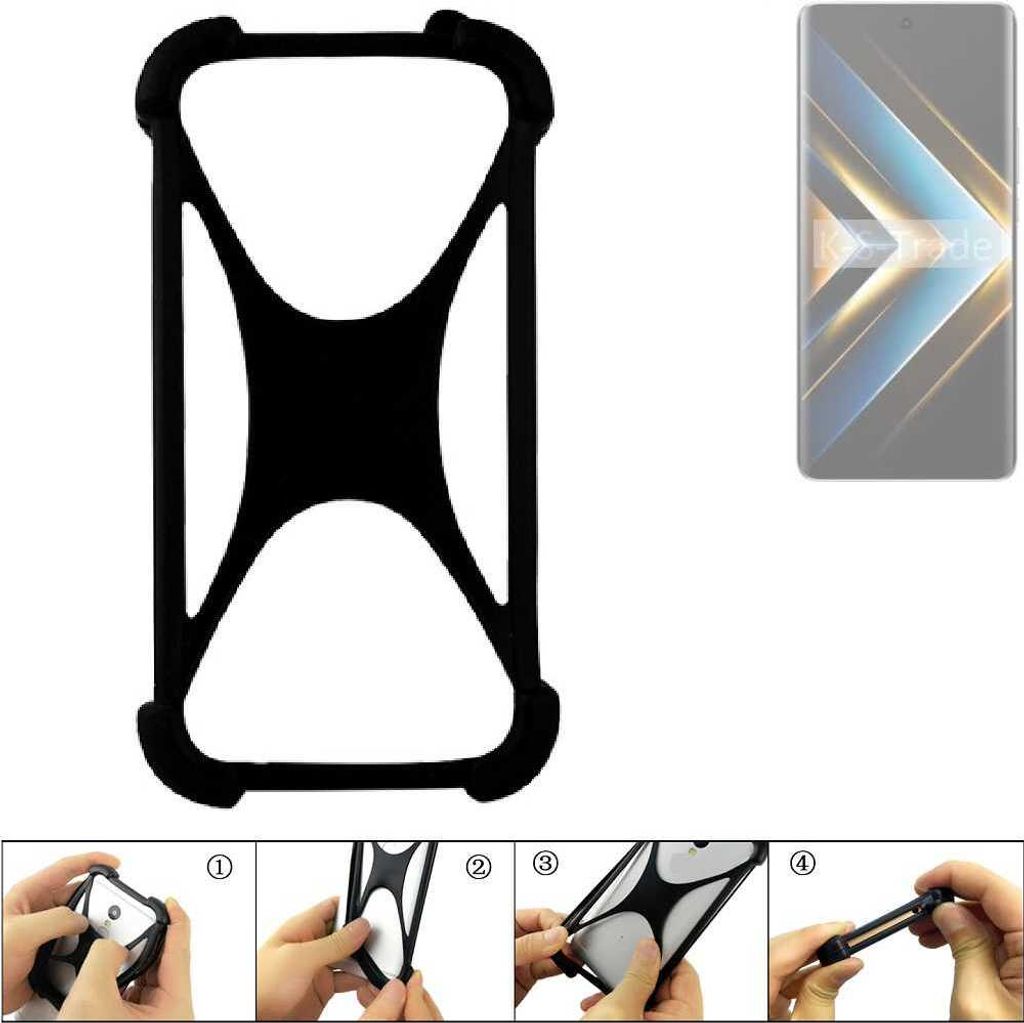 K-S-Trade Handy-Hülle Schutz-Hülle kompatibel mit Honor X50 GT Silikon Bumper TPU Softcase Smartphone Stoßschutz, schwarz