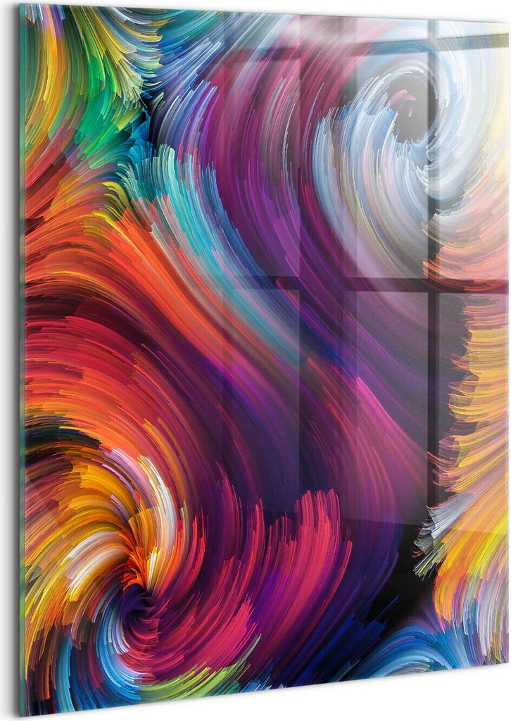 Designer Glasbild - Wandbild - Glas Bild - 60x80 cm - Abstrakte Wellen