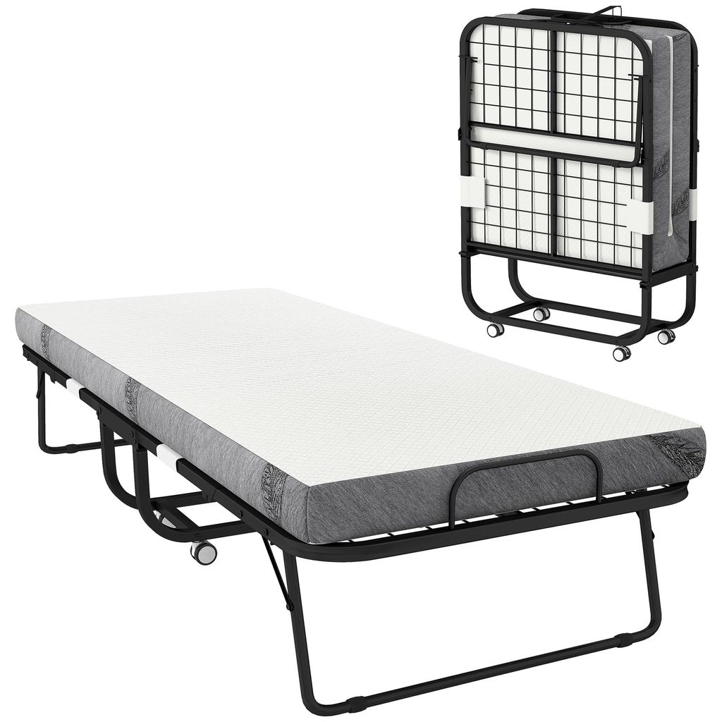 HOMCOM Gästebett 2-in-1 Klappbett mit Rollen klappbar Produktbild 