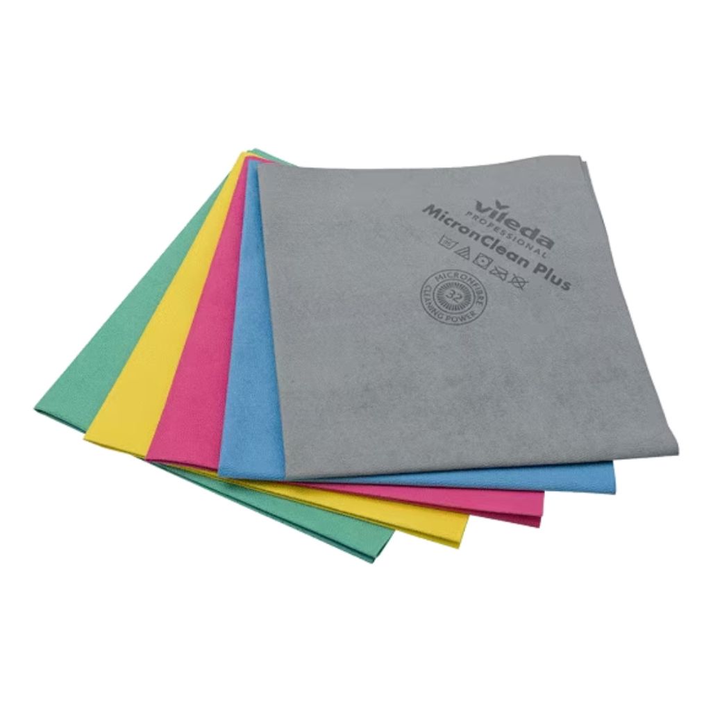 Vileda MicroClean Plus - Panno in microfibra, 40 x 45 cm, 5 pezzi, colore: Blu