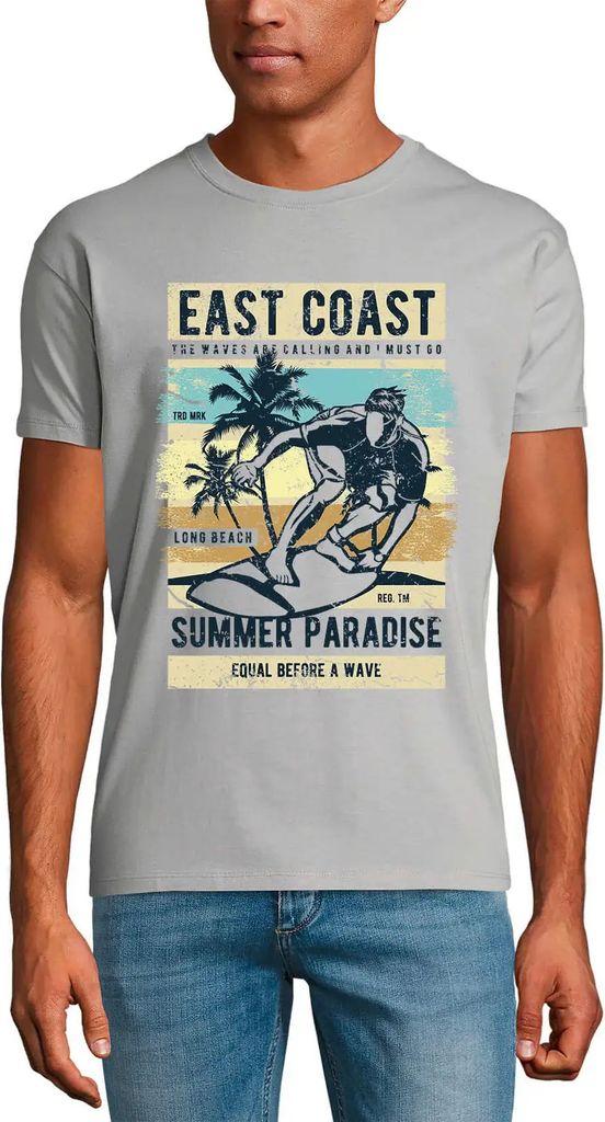 Herren Grafik T-Shirt Sommerparadies Ostküste - Surfen – East Coast Summer Paradise - Surfing – Öko-Verantwortlich Vintage Jahrgang Kurzarm L...