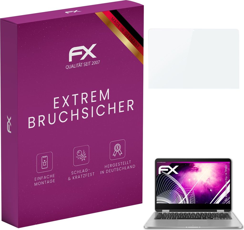 atFoliX FX-Hybrid-Glass Displayfolie kompatibel mit Asus VivoBook Flip 14 (TP401) Glasfolie